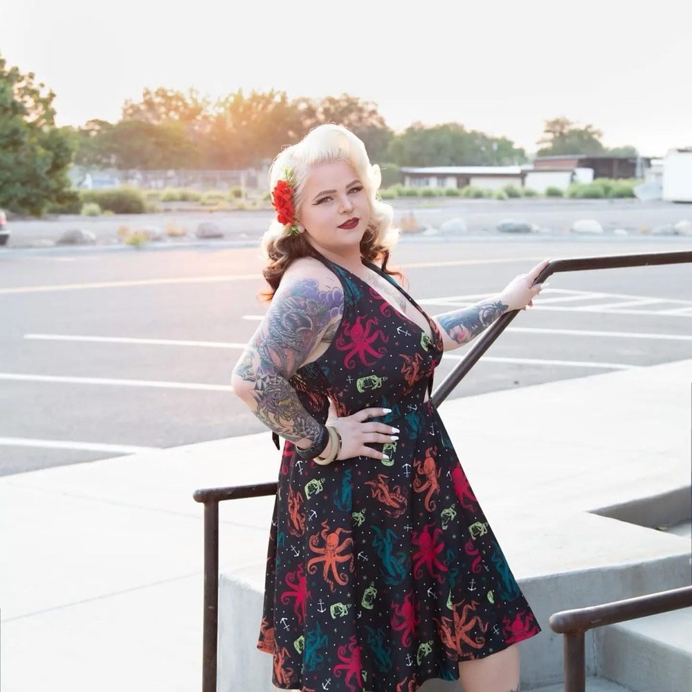 Sourpuss Multicolor Octopus Halter Dress - Picture 2 of 3